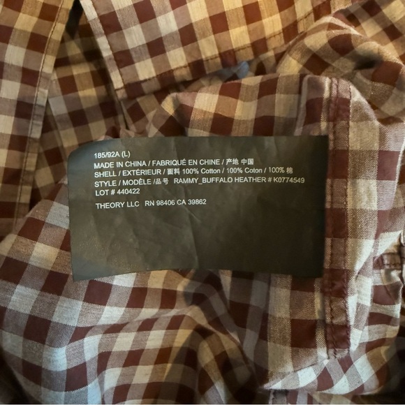 Theory Men’s Dress Shirt, Size Large - Picture 4 of 4
